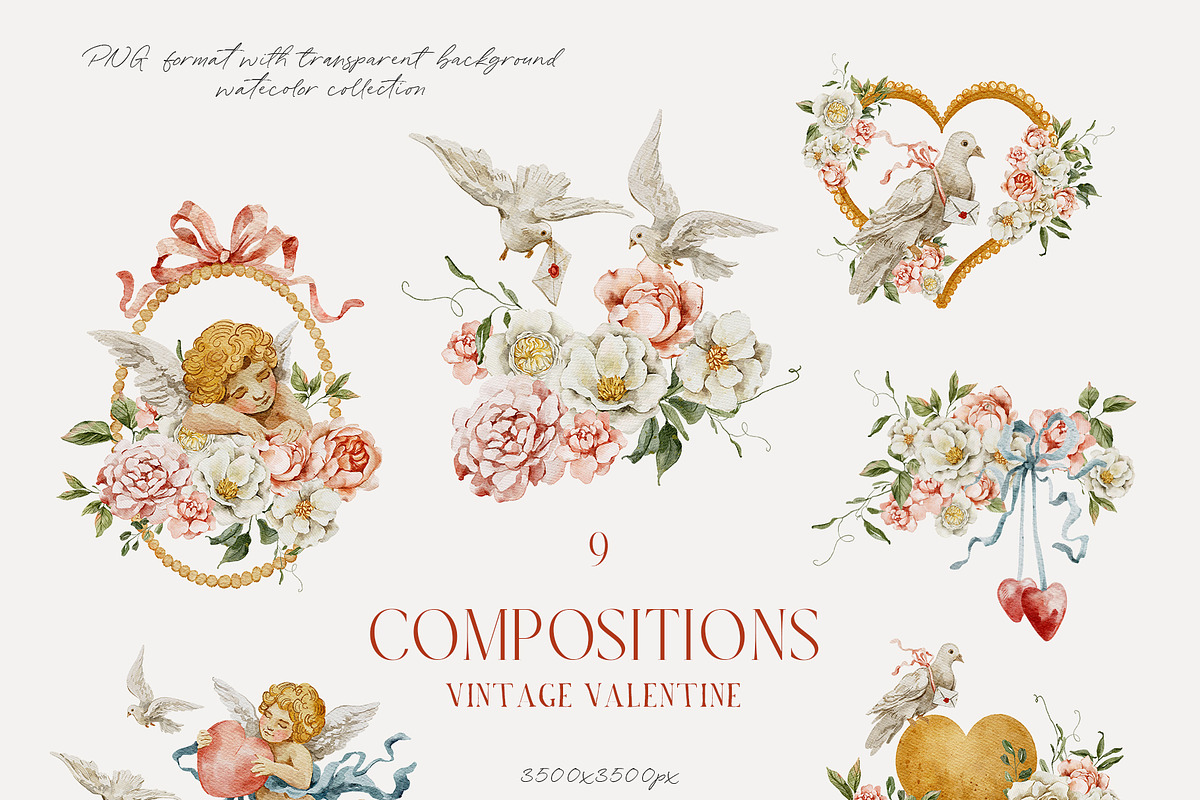 AMOUR - Vintage Valentine, a Seasonal Illustration by AleksaArt (Photo 9 of 14)