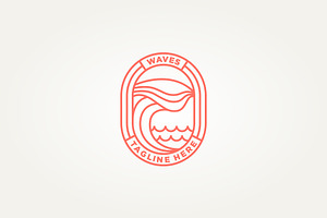 sea wave minimalist badge logo, a Branding & Logo Template by Blazybone