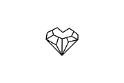Geometric Love Diamond Logo, a Branding & Logo Template by Luxury Logos (Thumbnail 3 of 4)