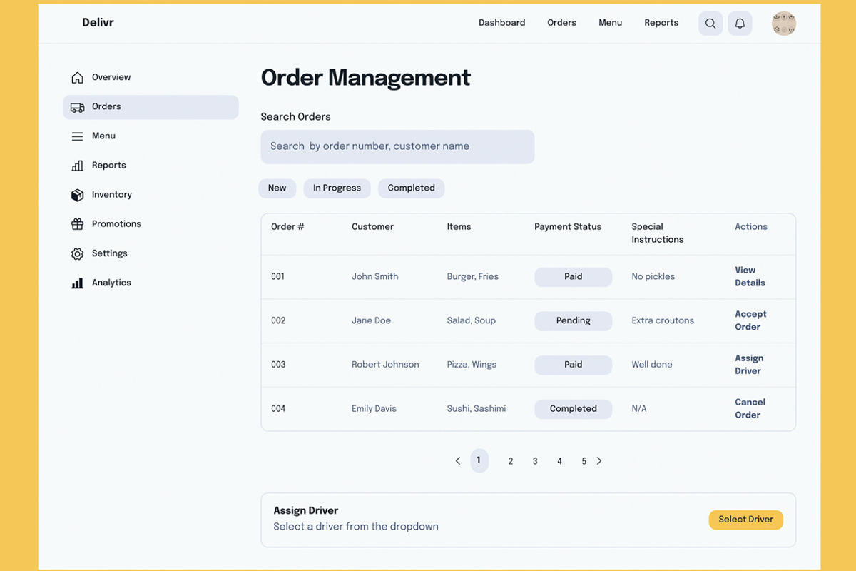 Food Delivery,Restaurant Dashboard, an App Template by nagaredesignstudio (Photo 3 of 5)