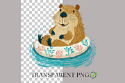 Cute Capybara Clipart Watercolor, an Animal Illustration by Nicole Branger Art (Thumbnail 4 of 21)