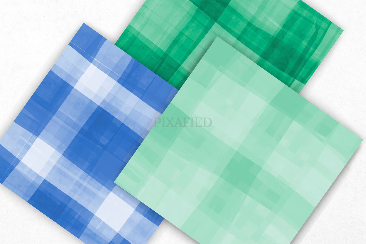 Blue and Green Watercolor Plaid, an Illustration by Pixafied (Photo 3 of 3)