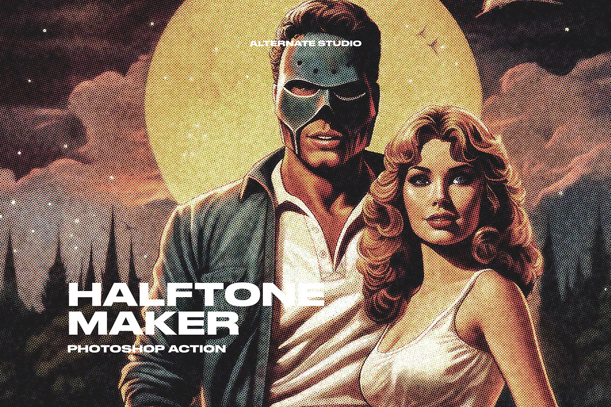 Halftone Maker Actions, an Action Add-On by Alternate Studio (Photo 1 of 9)