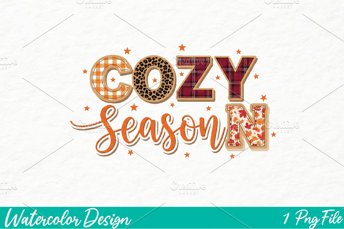 Cozy Season PNG, an Illustration by Watercolor design (Photo 1 of 3)