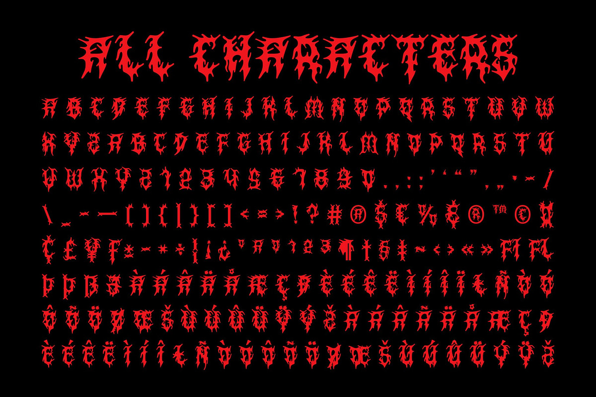 CS Masked – Black Metal Font, a Blackletter Font by Craft Supply Co. (Photo 8 of 8)