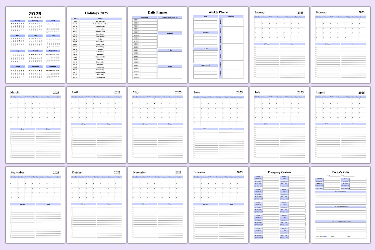 2025 Medical Planner For Canva, a Stationery Template by Shumaya (Photo 2 of 7)