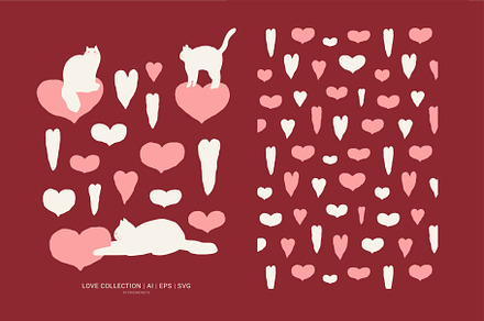 Love collection | Hearts & Cats