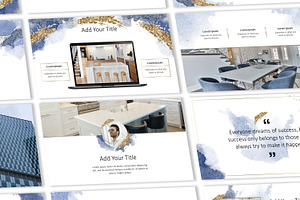 Watercolor Gold Powerpoint Template