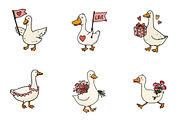 Goose valentine clipart, an Illustration by CreationArt (Thumbnail 2 of 6)