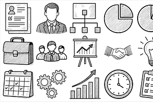 Business Office Icons, an Object Graphic by nikagraphic