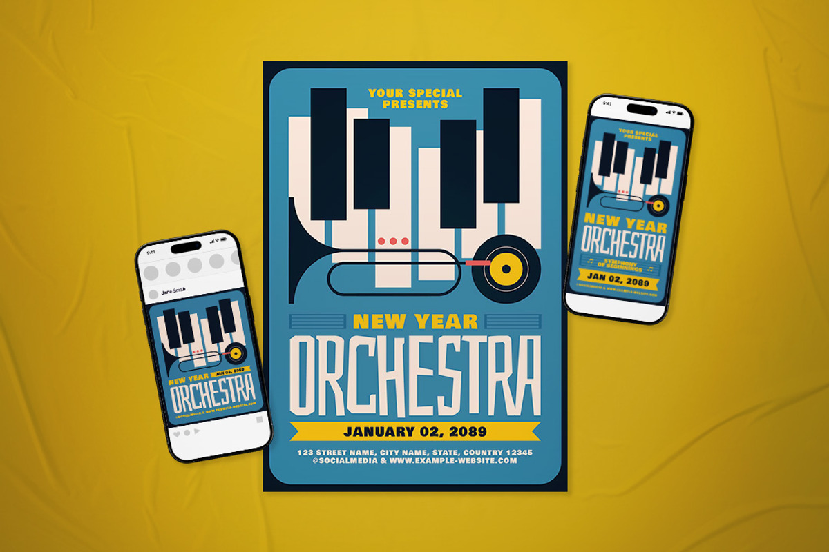 New Year Orchestra Flyer Set, a Flyer Template by The Good Store (Photo 1 of 2)