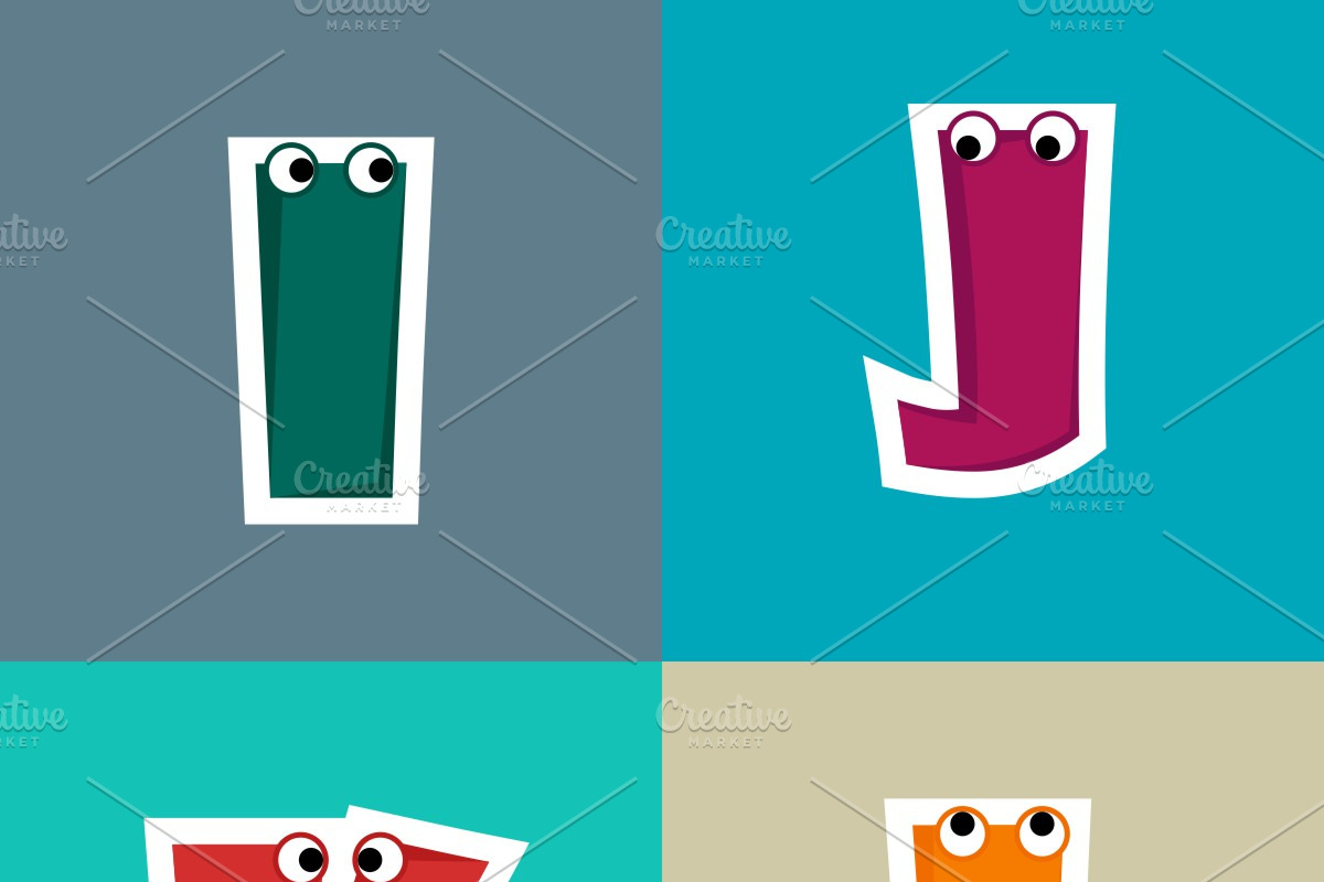 Alphabet Cartoon Letter Design Set, an Education Illustration by shahsoft