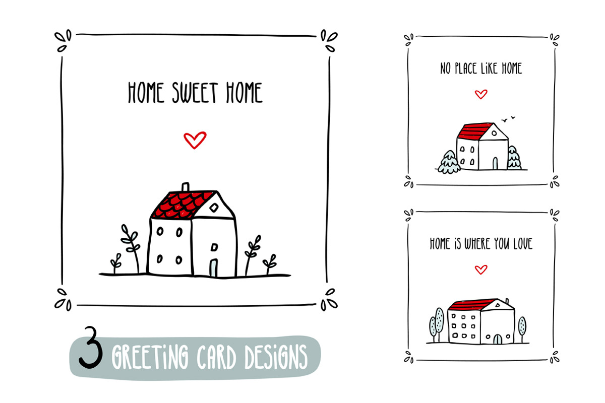 Little Houses ♥ Vector set, an Illustration by Zhe Vasylieva (Photo 3 of 4)