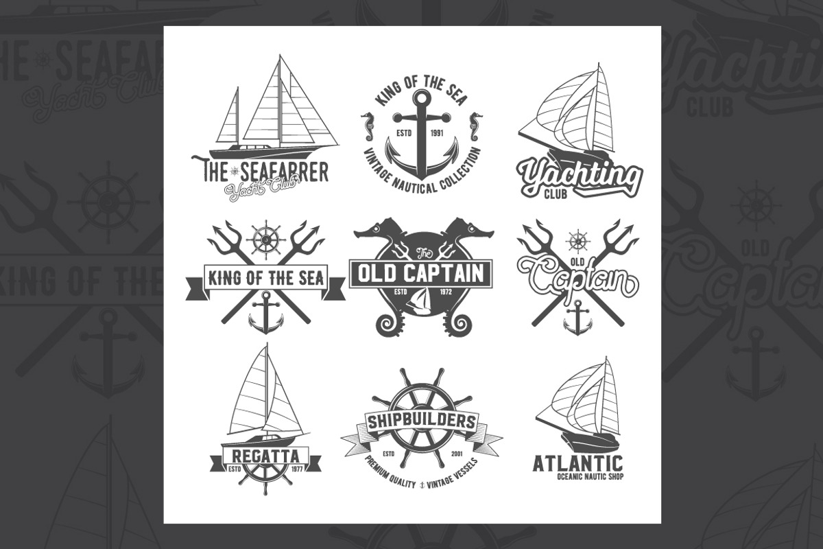 Yacht club badges logos and labels, a Branding & Logo Template by Alex_Ivanov