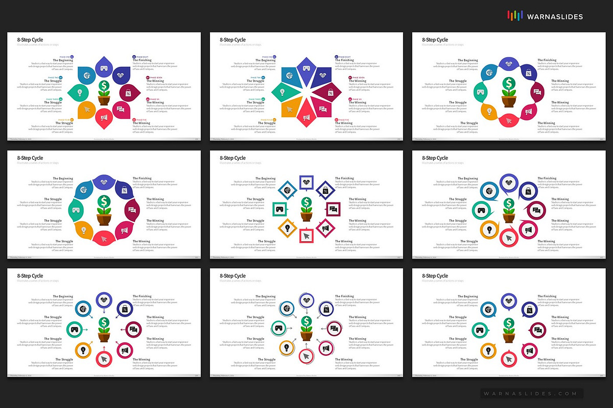 Cycle & Circles PowerPoint Templates, a Presentation Template by Warna Works (Photo 23 of 28)