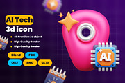 AI tech 3d Icon Pack, an Object 3D Model by Ui Stock (Thumbnail 2 of 6)