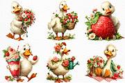 Whimsical Goose Strawberry Clipart, an Animal Illustration by Craft Nest (Thumbnail 2 of 5)