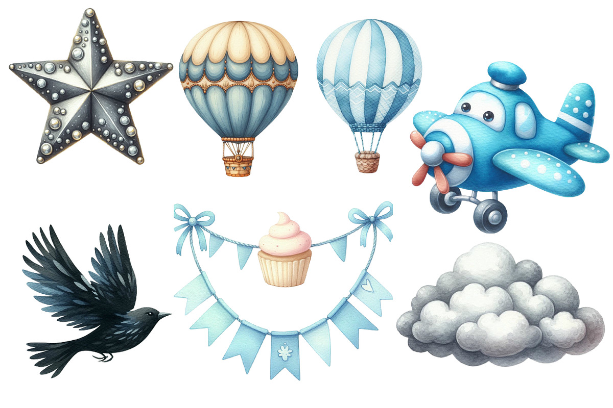 Air Transport Watercolor Clipart, an Illustration by Designworld (Photo 4 of 5)