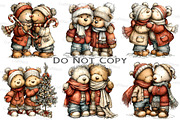Cute Winter Bear Couple Clipart, an Illustration by Craft Nest (Thumbnail 6 of 9)