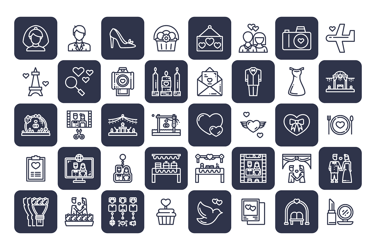 240 Wedding Icons, an Outline Icon by Berkah Studio (Photo 5 of 6)