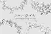 Foliage Doodles - Black, White, Gold, an Object Graphic by OM Creativ (Thumbnail 4 of 8)