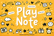 Play Note – Cute Doodle Handwritten, a Handwritten Font by cocodesign (Thumbnail 1 of 10)