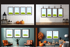 Square Wall Art Mockup Graphic