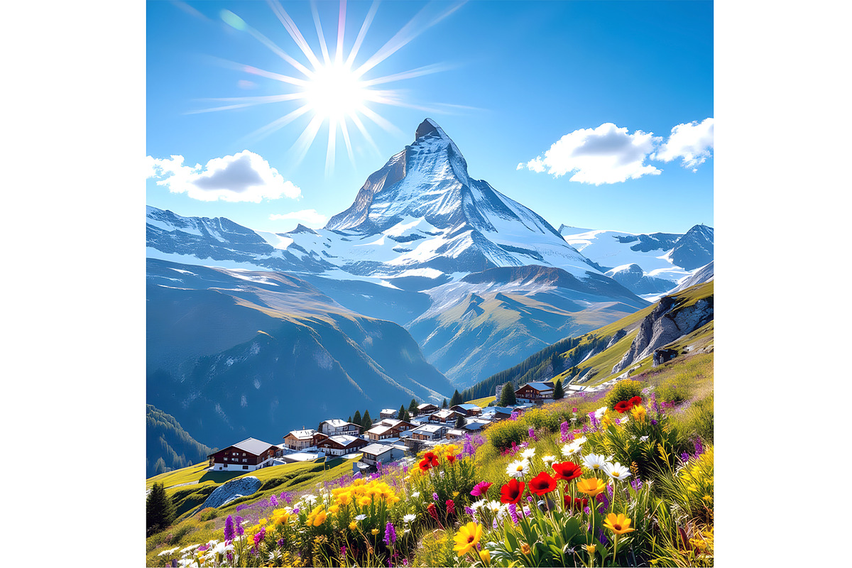 Swiss Alps Zermatt, a Sport Illustration by Sharon Schwalbe (Photo 2 of 2)