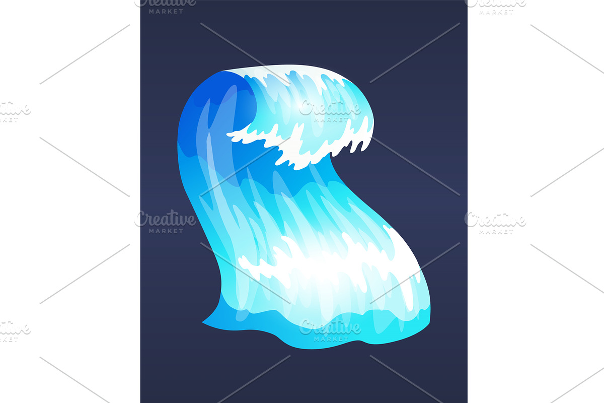 Sea ocean wave. Blue water, an Illustration by Things for designers