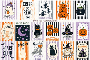 Retro Halloween Clipart Spooky Print, a Seasonal Illustration by SugarCloudStudioArt
