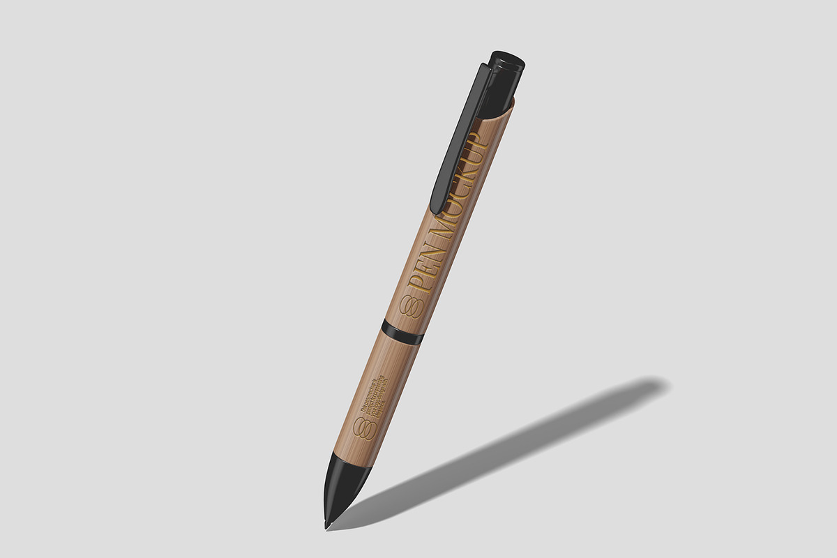 Bamboo Ballpoint Pen Mockup, a Pens & Pencil Mockup by Unerispace (Photo 4 of 5)