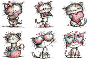 Whimsical Valentine Cat Clipart, a Graphic by CraftArtStudio (Thumbnail 3 of 6)