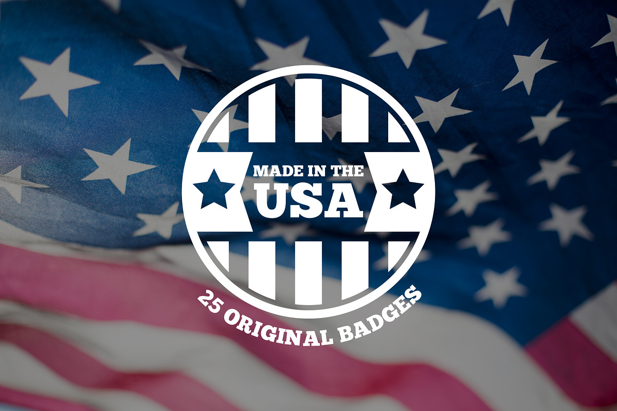 Made in the USA Logos and Badges, a Branding & Logo Template by Lustra Frisk (Photo 1 of 3)