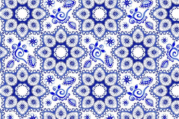 Seamless vector watercolor pattern preview 2