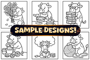 Bold Easy Cute Cows Coloring Pages, an Animal Illustration by Craftsbeefy (Thumbnail 3 of 4)