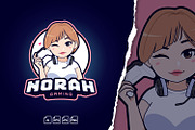 Brunette Short Hair Gamer Girl Logo, a Branding & Logo Template by tkzgraphic (Thumbnail 1 of 2)