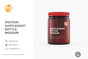 Supplement Jar Bottle Mockup (1PSD)