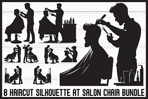 Salon Chair Haircut Bundle, an Illustration by hafijul