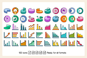 Data Graph Bar Chart Pie Chart Icons, a Finance Illustration by Designfour (Thumbnail 3 of 6)