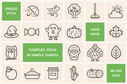 Autumn and Leaves Outline Icons, an Outline Icon by Sargatal (Thumbnail 4 of 4)