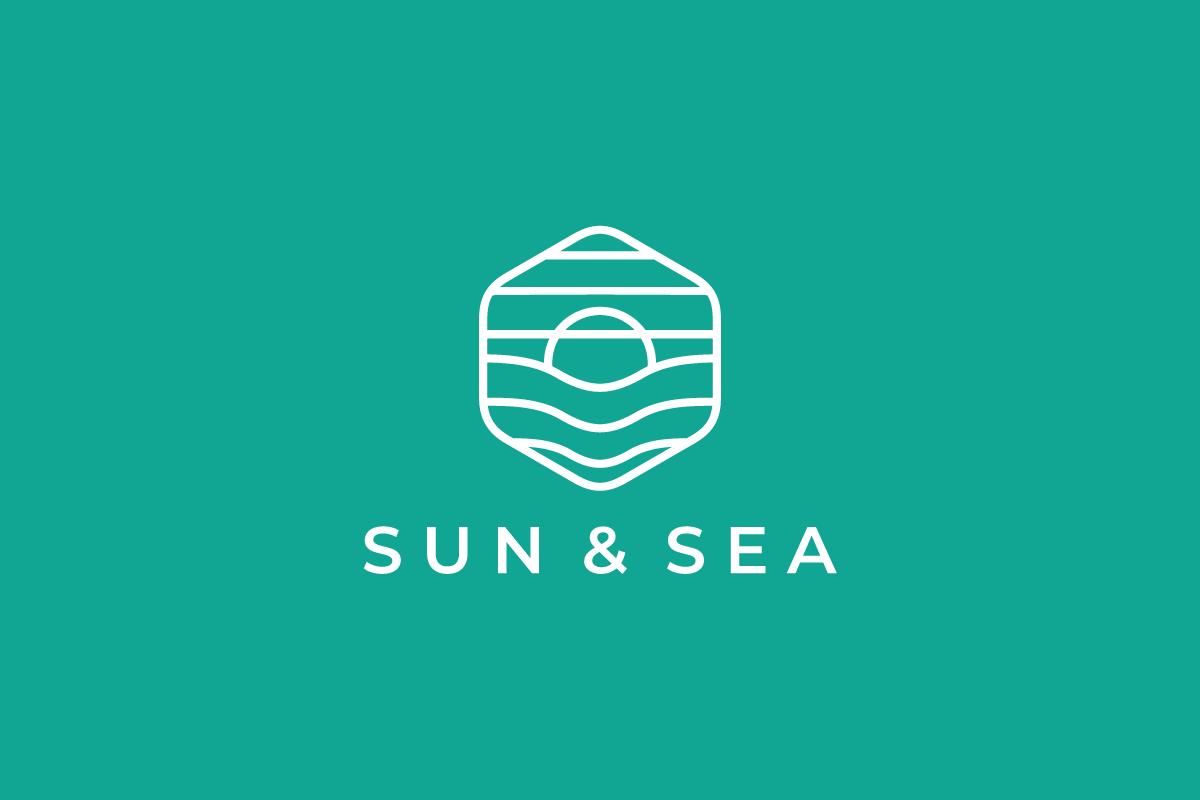 Sun and Sea Geometric Monoline Logo, a Branding & Logo Template by yopie (Photo 3 of 3)