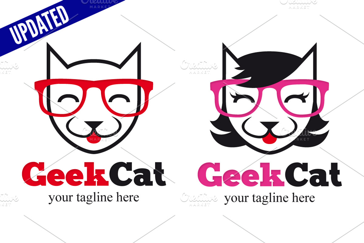 Geek Cat - Male & Female, a Branding & Logo Template by doghead (Photo 1 of 3)