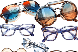 Watercolor Glasses Clipart