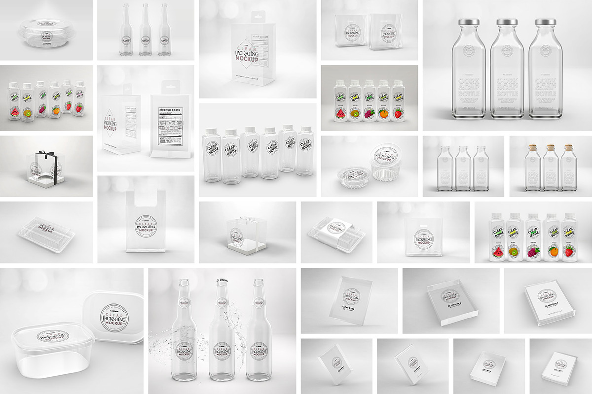 BUNDLE: Clear Packaging Mockups, a Cups & Container Mockup by INCDesign (Photo 7 of 11)