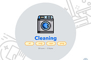 30 Cleaning Icon Sets, an Outline Icon by VINZENCE STUDIO (Thumbnail 1 of 4)