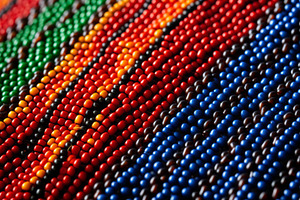 Colorful abstract pattern of beads i, a Photo by Dvoevnore photos