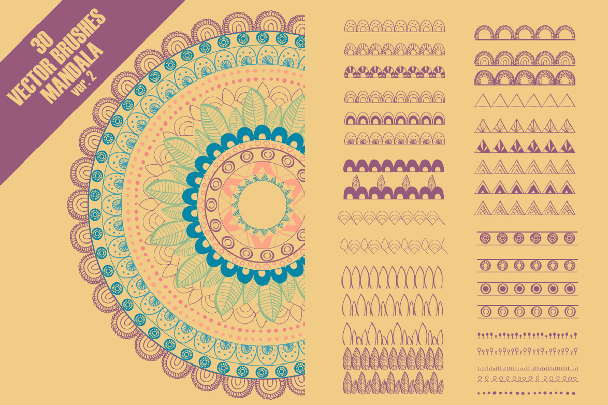 Vector brushes for mandala ver. 2