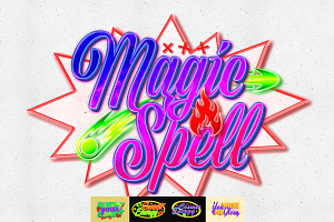 Retro Neon Airbrush Text Effect