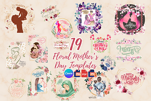 Mother's Day Floral Canva Templates, a Person Illustration by The WYLD Tribe