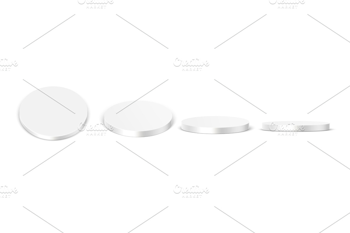 White round podium. Grey platform, an Object Illustration by Frogella